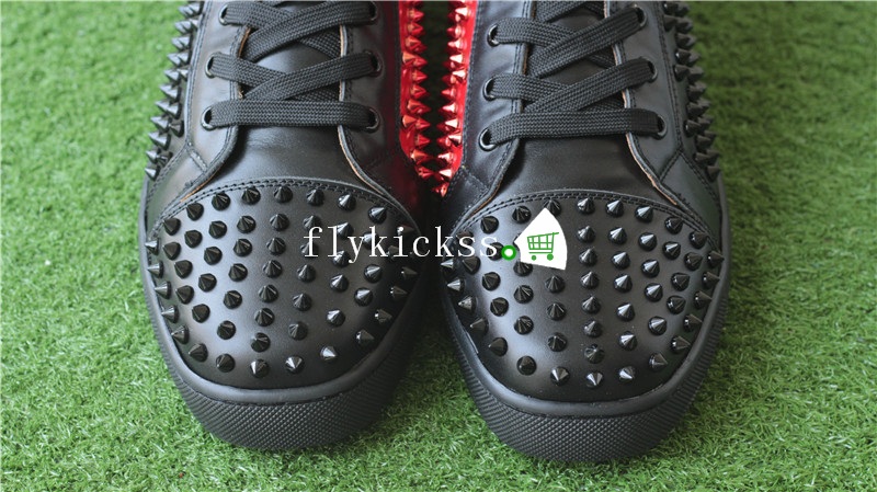 Christian Louboutin Flat Spike Sneaker High Top Black Red